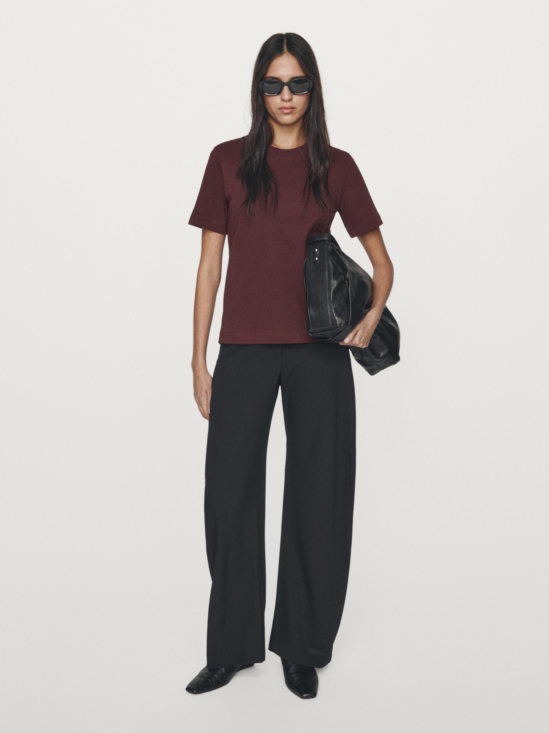 T-shirt à col rond 100 % coton interlock